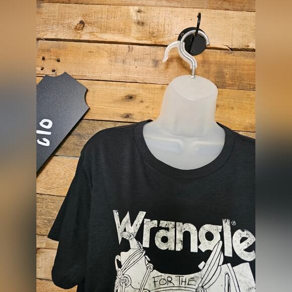 Wrangler Retro Women's Charcoal Colored Graphic Saddle Shirt Size L NWT - Picture 3 of 13